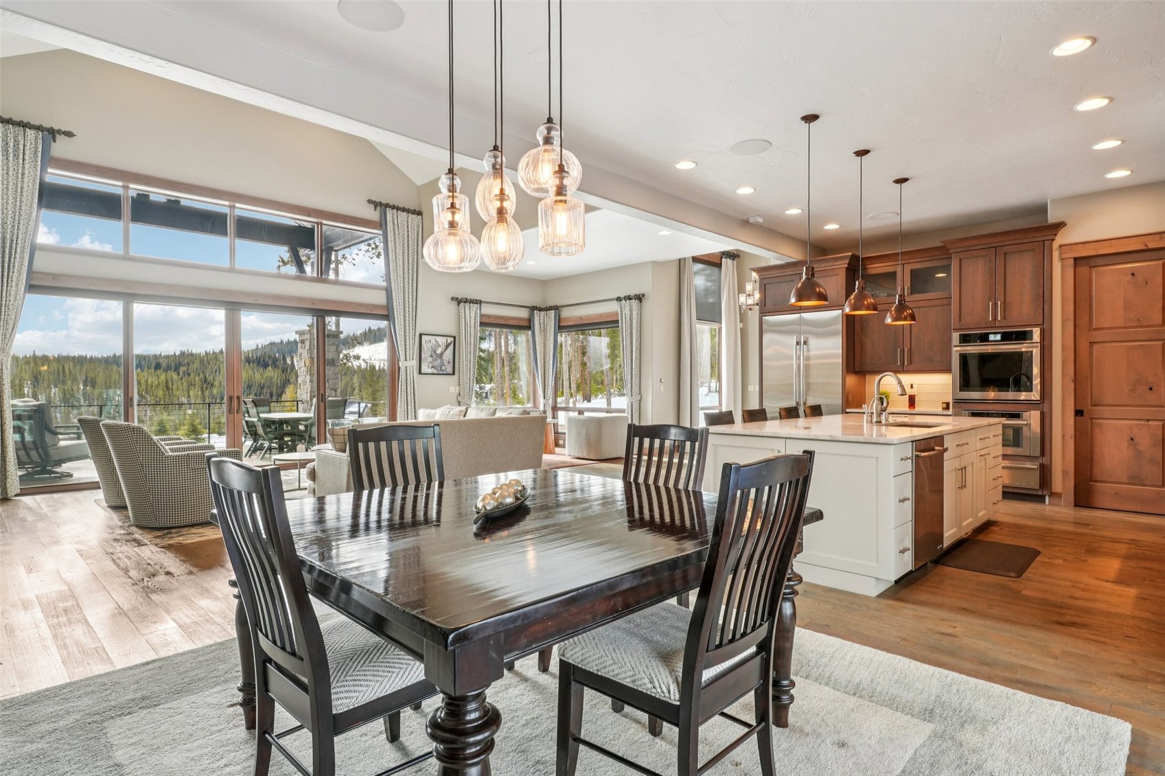 60 Barton Ridge Drive Breckenridge, CO 80424 - Photo 19 of 50 Dining space featuring recessed lighting, light wood finished floors, and lofted ceiling