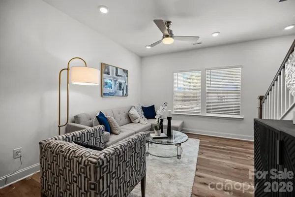 a living room with furniture
