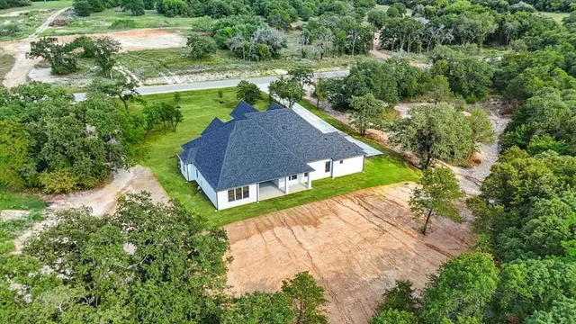 an aerial view of a house
