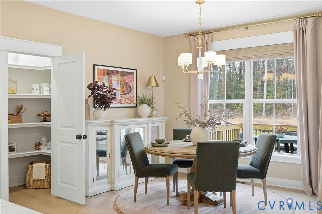 4023 Tuckmar Ridge Drive Moseley, VA 23120 - Photo 10 of 21 a dining room with furniture a chandelier and window