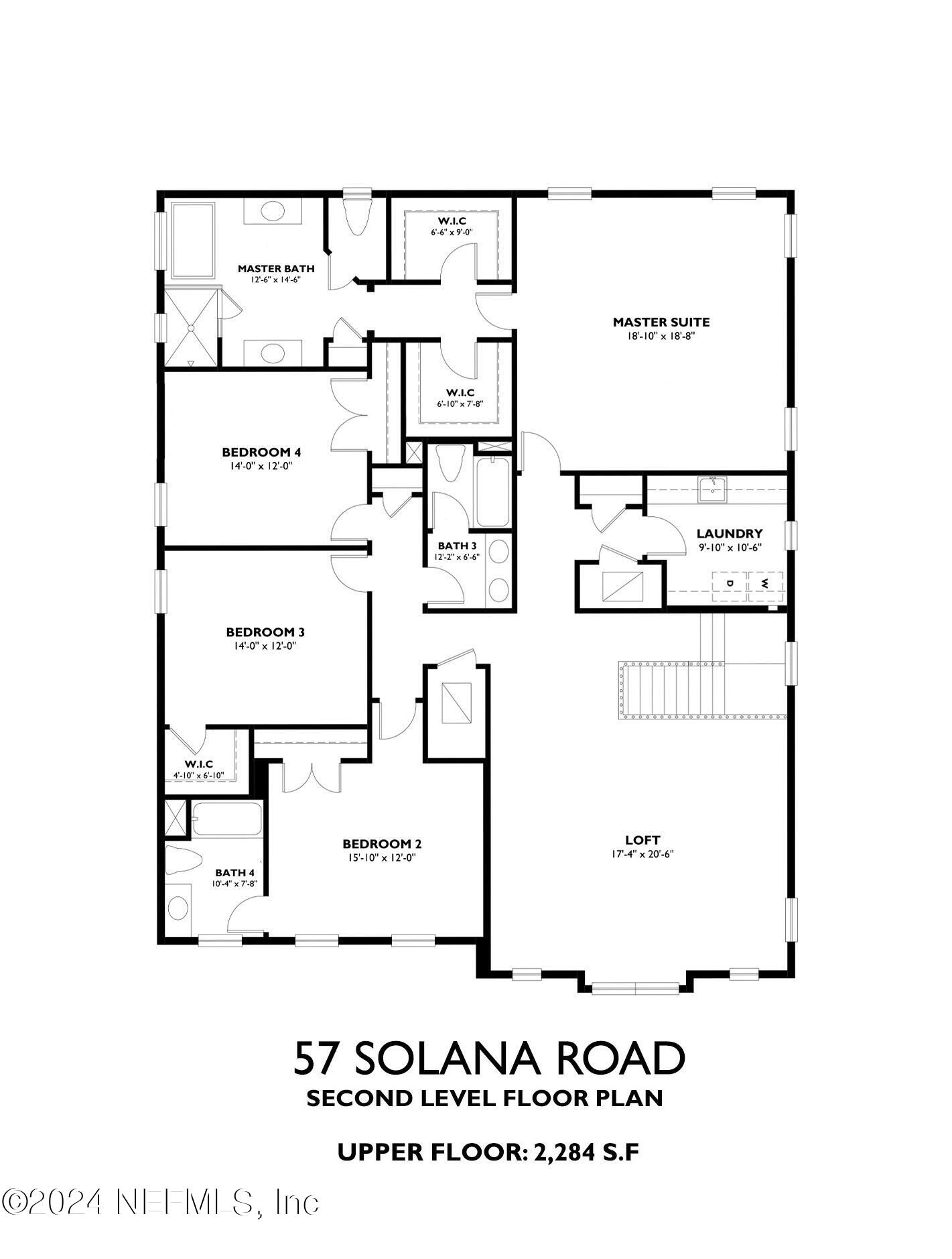 57 Solana Road Ponte Vedra Beach, FL 32082 - Photo 20 of 20 57 Solana Second Floor Plan