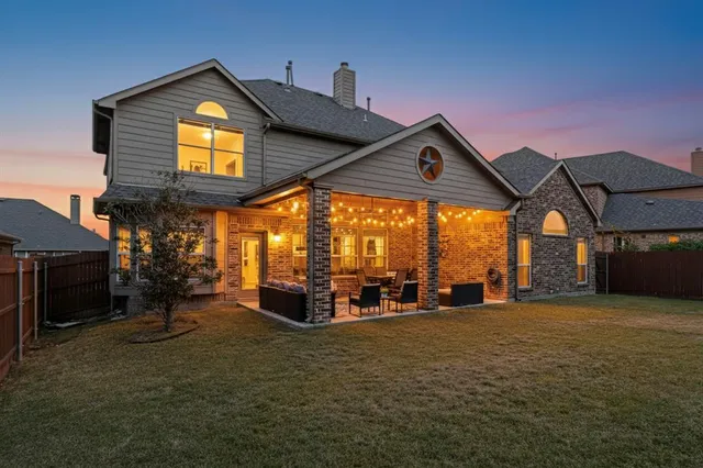 a building outdoor space with patio furniture