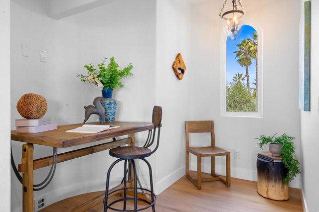 a view of an outdoor space with seating