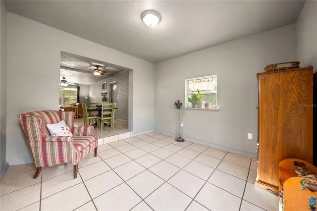 a living room with furniture