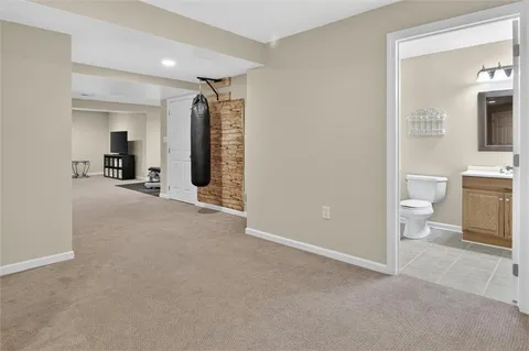 a room with furniture and a table