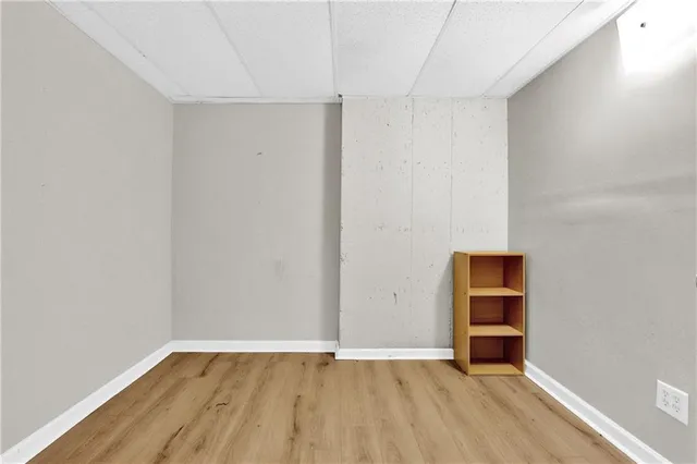 an empty room with closet
