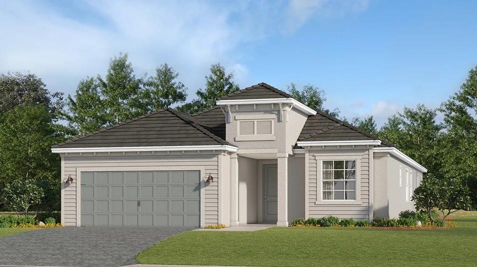 front view of a house with a yard
