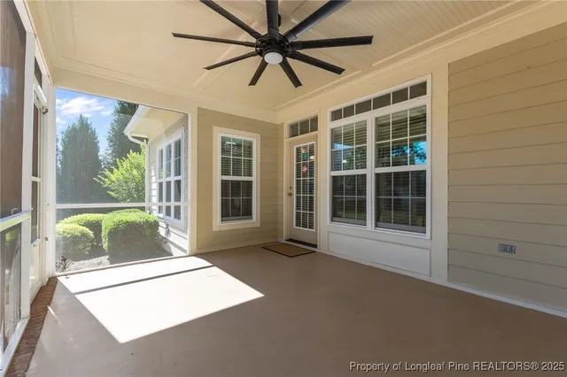 a front view of a house with a outdoor space