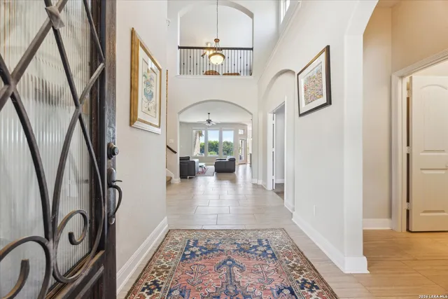 a view of an entryway with a rug