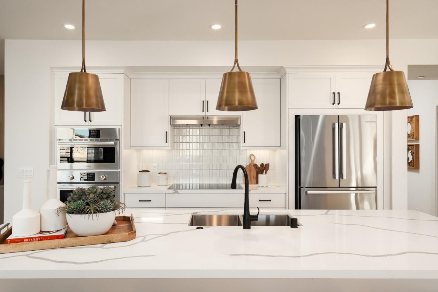 321 Isabelline Court San Ramon, CA 94583 - Photo 3 of 14 a kitchen with a refrigerator a oven and white cabinets