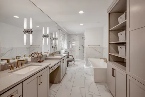 a bathroom with a shower