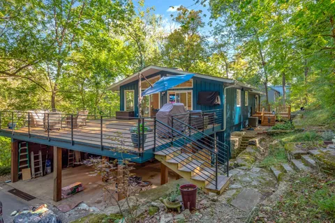 a view of a yard with an outdoor space