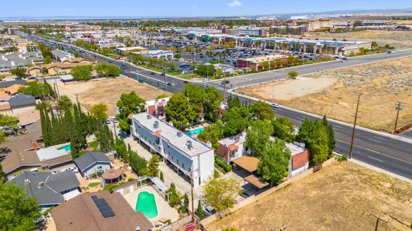 an aerial view of a city