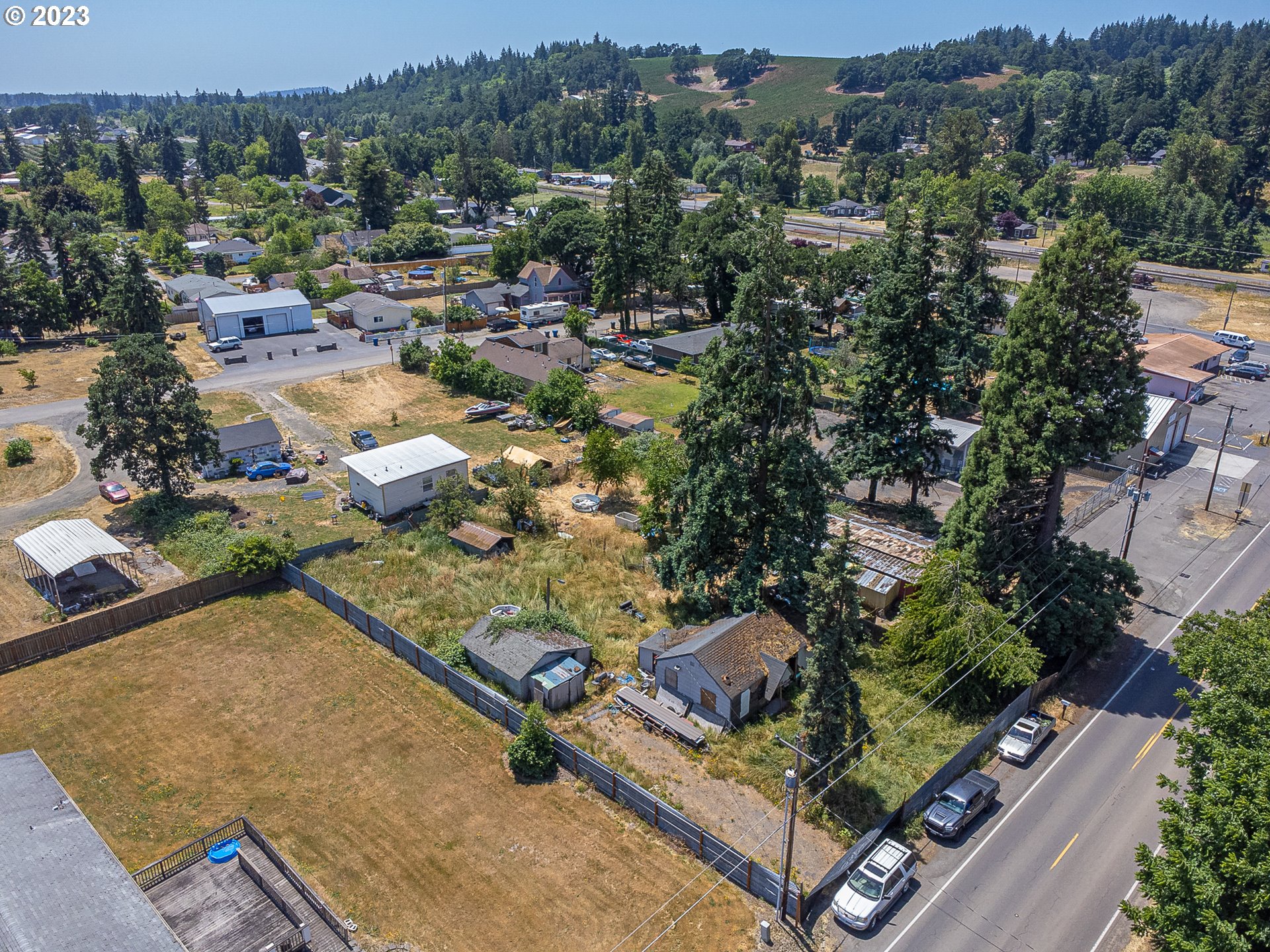5918 Stayton Road Southeast Turner, OR 97392 - Photo 2 of 9 an aerial view of residential house with outdoor space and lake view