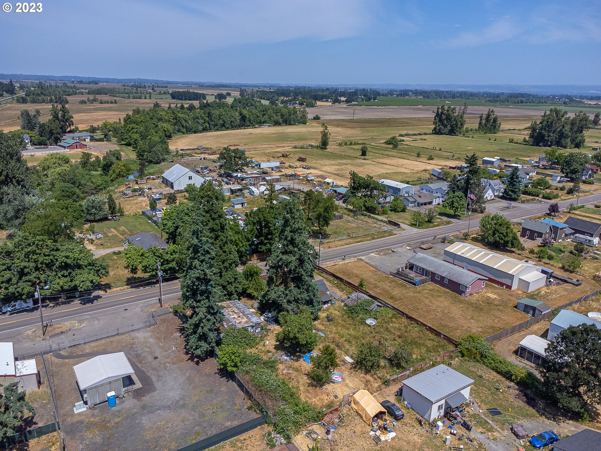 5918 Stayton Road Southeast Turner, OR 97392 - Photo 6 of 9 an aerial view of a city with lots of residential buildings ocean and mountain view in back