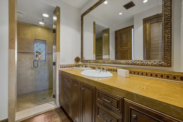 a view of a garden from a building