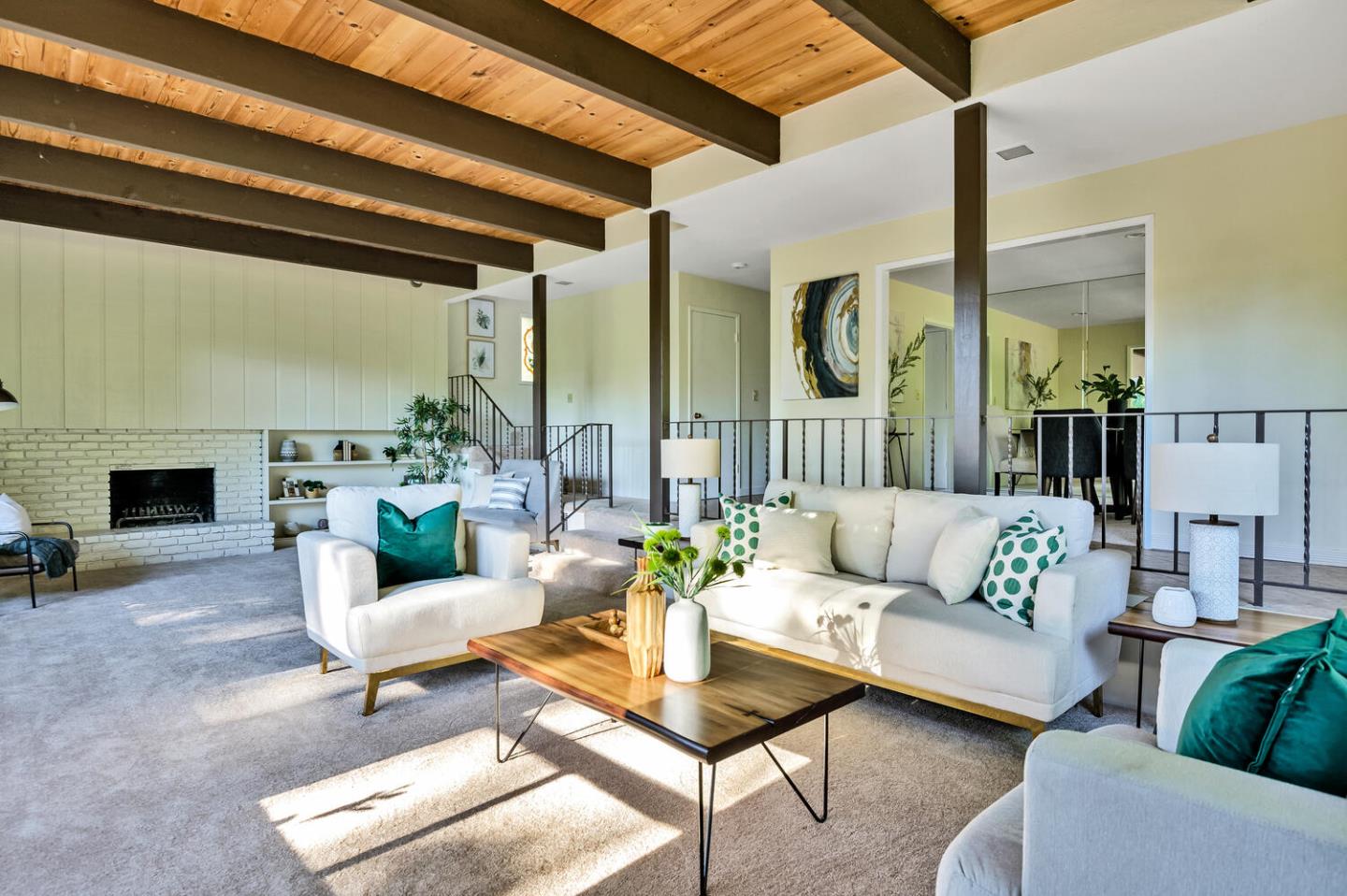 5 Morse Lane Woodside, CA 94062 - Photo 11 of 30 a living room with furniture and a fireplace