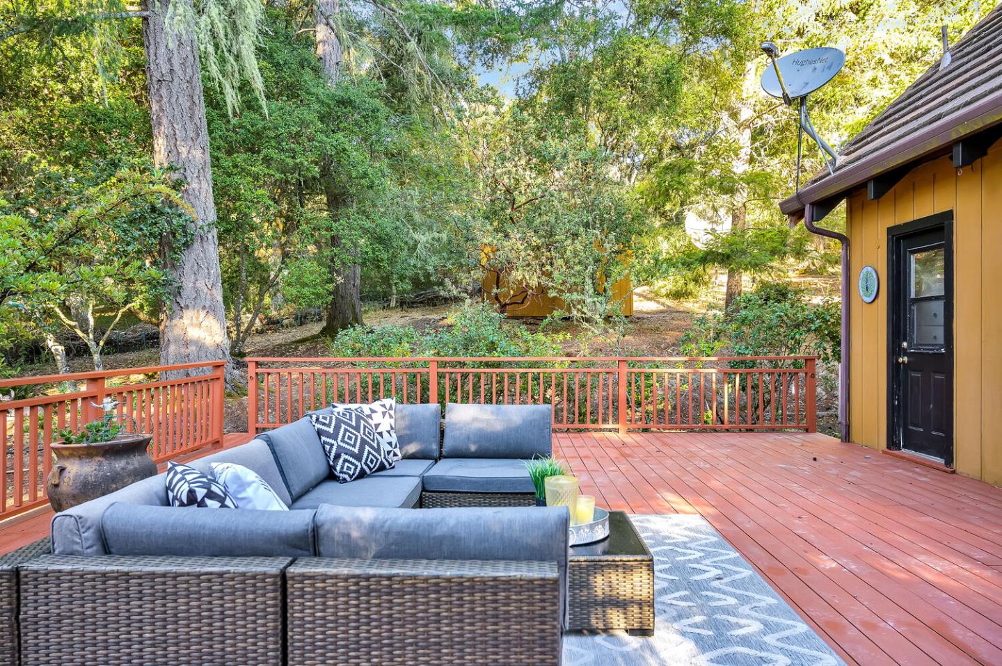 5 Morse Lane Woodside, CA 94062 - Photo 12 of 30 a balcony with furniture and wooden floor