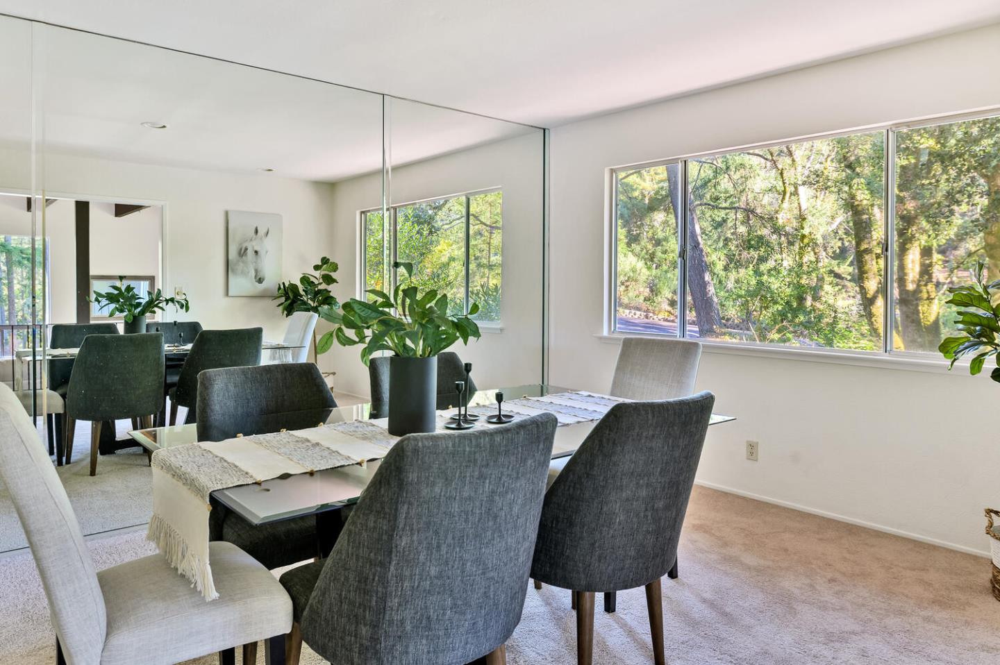 5 Morse Lane Woodside, CA 94062 - Photo 8 of 30 a view of a dining room with furniture window and wooden floor