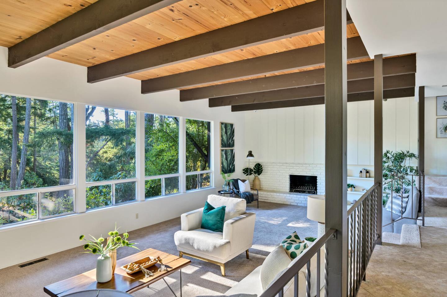 5 Morse Lane Woodside, CA 94062 - Photo 9 of 30 a living room with furniture and floor to ceiling windows