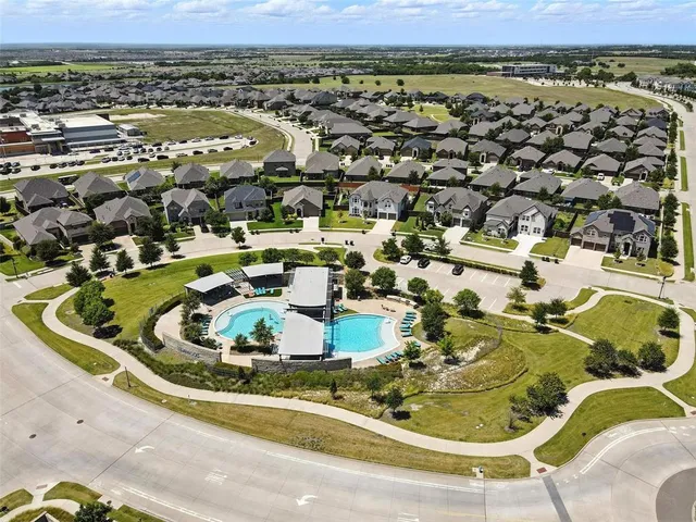a view of a swimming pool with a mountain view