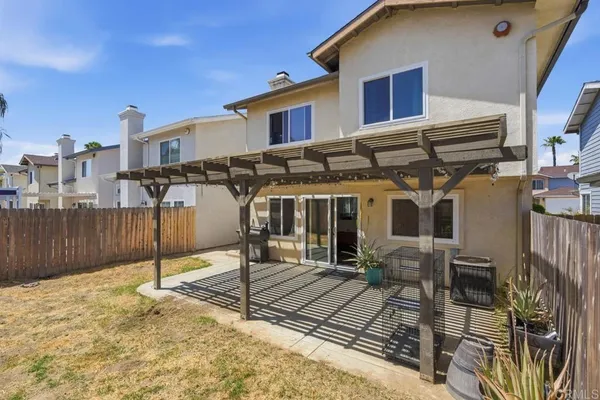 a view of a house with a patio