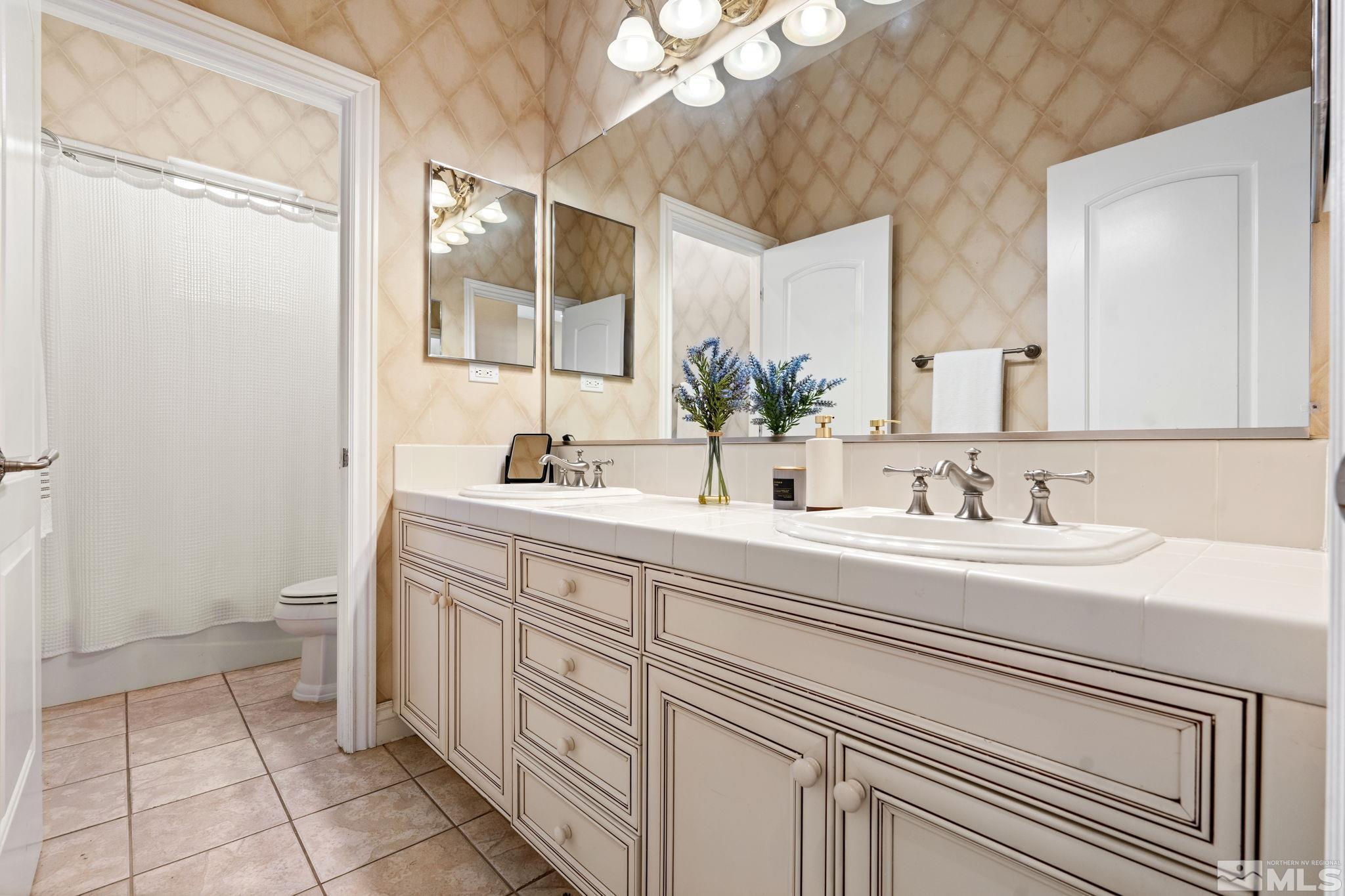 10035 Goler Wash Court Reno, NV 89521 - Photo 40 of 40 a bathroom with a sink a toilet and a mirror