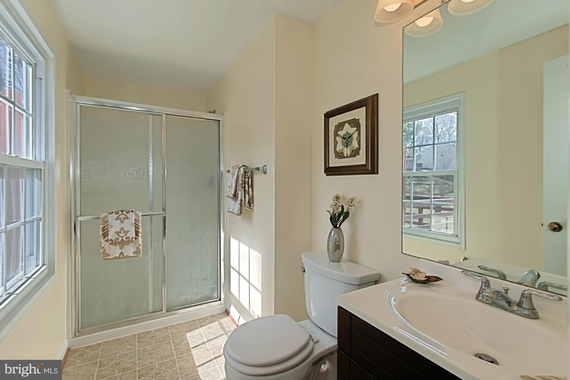 9505 Burning Branch Road Burke, VA 22015 - Photo 18 of 30 a bathroom with a sink a toilet and shower