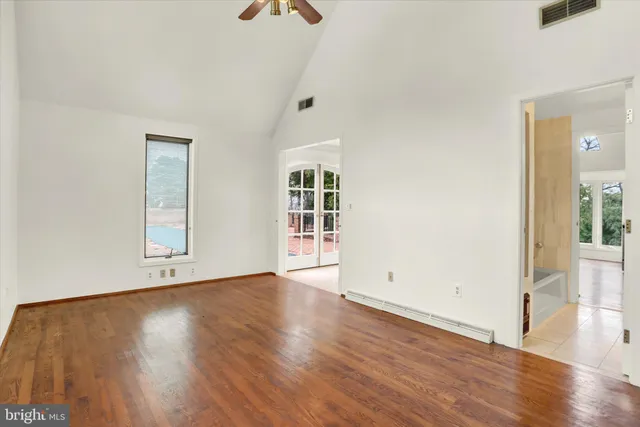front view of a house with a patio