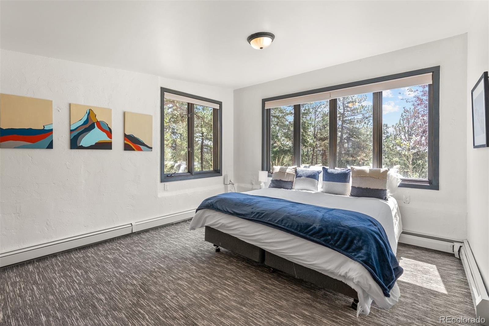 1053 Red Moon Road Evergreen, CO 80439 - Photo 45 of 50 a living room with a bed furniture and next to a window