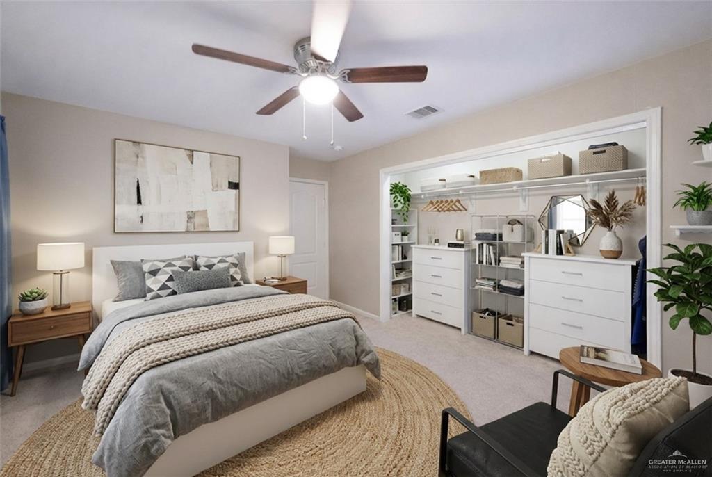 906 East Solar Drive Mission, TX 78574 - Photo 8 of 18 a bedroom with a bed window and a dresser