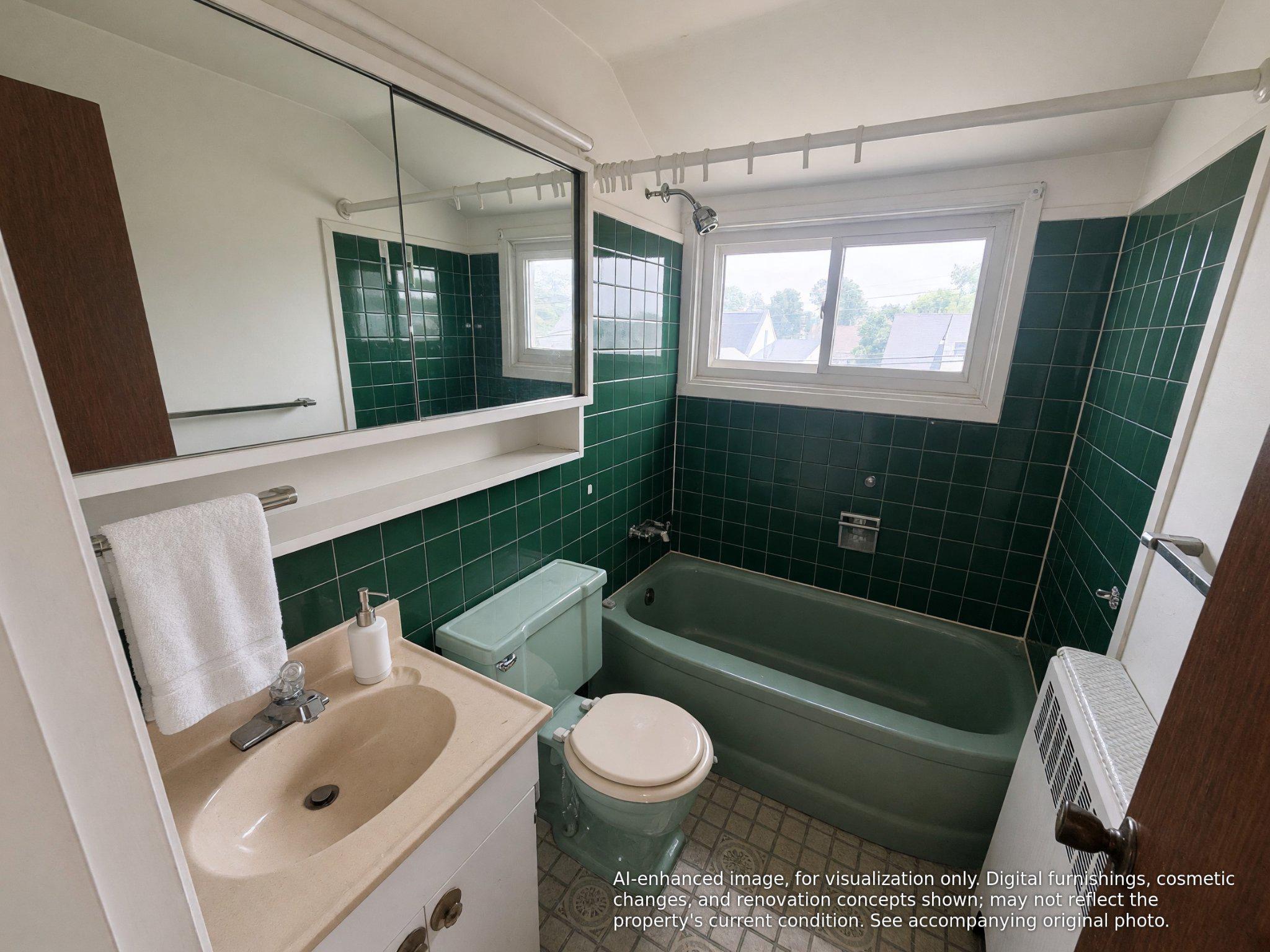 62 Plumtree Road Levittown, PA 19056 - Photo 24 of 27 full 2nd floro hall bathroom AI Enhanced