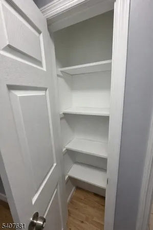 a closet with storage