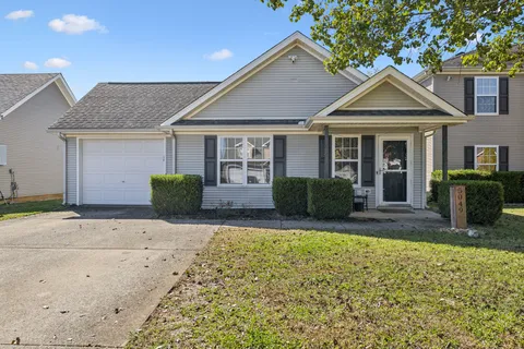 a view of a house with a yard and plants