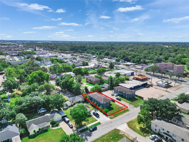 an aerial view of multiple house