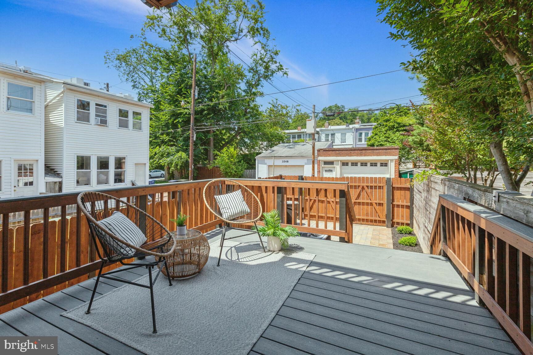3543 S Street Northwest Washington, DC 20007 - Photo 15 of 31 Large rear deck and hardscaped patio/parking pad