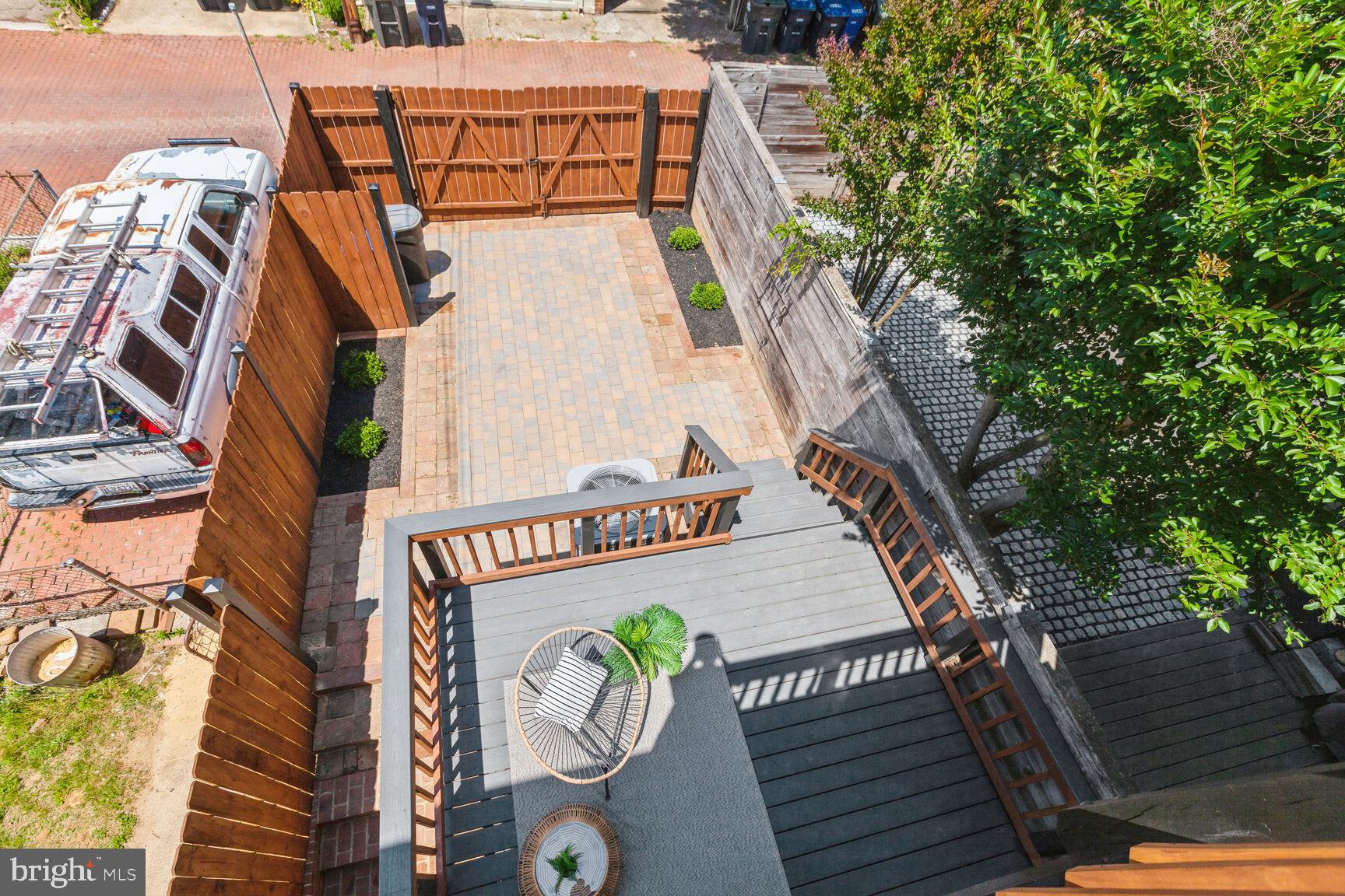 3543 S Street Northwest Washington, DC 20007 - Photo 20 of 31 Large rear deck and hardscaped patio/parking pad