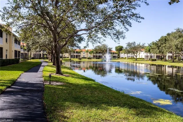 a view of a lake with houses