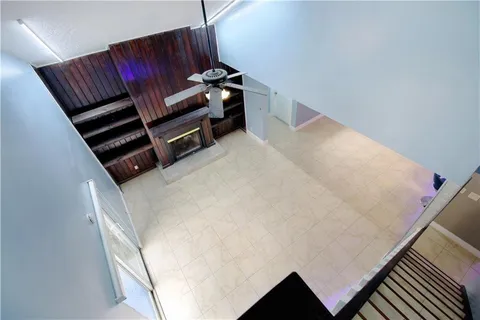 a view of kitchen and wooden floor