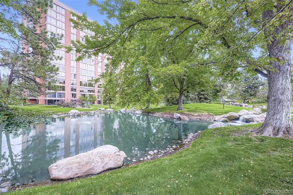 a view of a garden with an outdoor space