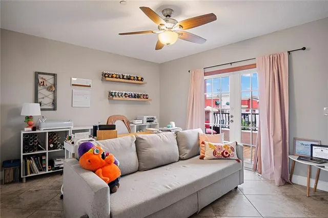 a view of a balcony with chairs