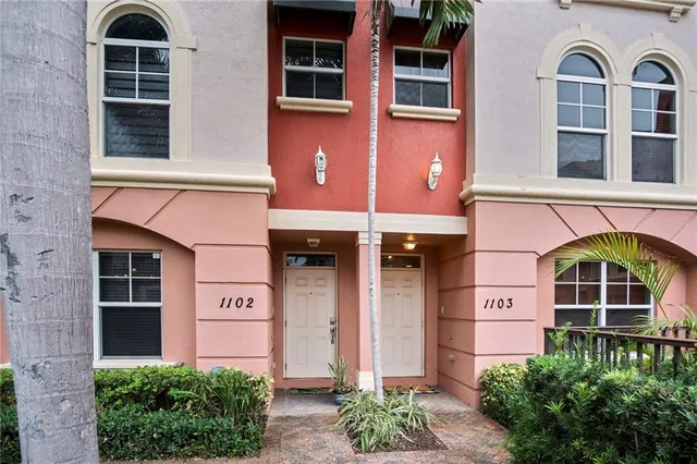 a view of a building with garden