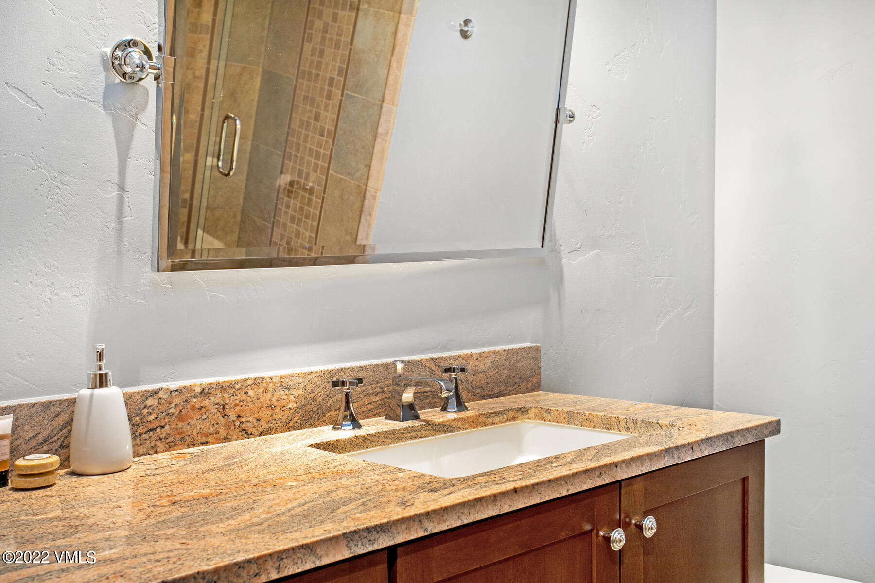 400 Red Draw Edwards, CO 81632 - Photo 38 of 49 a bathroom with a granite countertop sink and a mirror