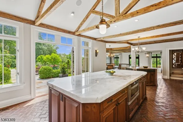 a kitchen with sink and window