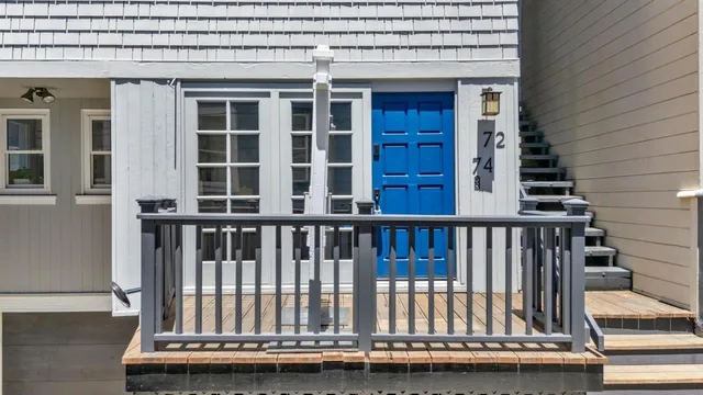 a view of balcony with a small space