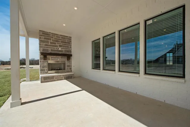 a view of lake with green space
