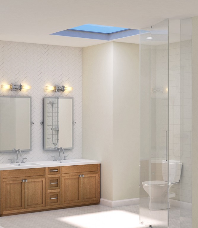 6 Spring Street, Unit 1 Somerville, MA 02143 - Photo 3 of 3 a large bathroom with a double vanity sink and a mirror