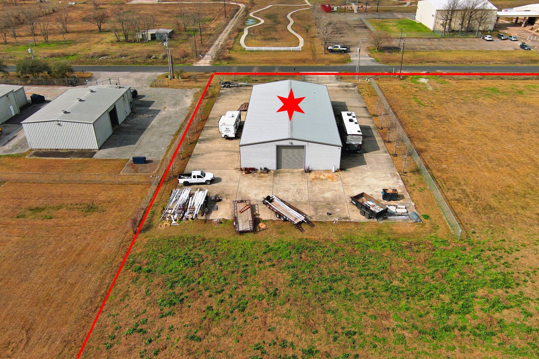 1070 North Pine Road Texas City, TX 77591 - Photo 23 of 23 an aerial view of a house with swimming pool