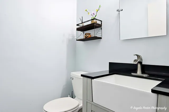 a bathroom with a toilet