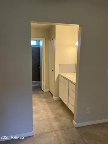 a view of a room with an entryway